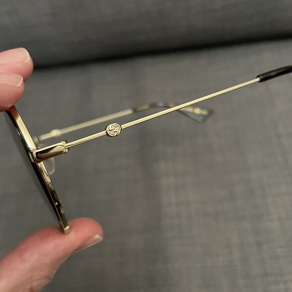 NWT Gucci Round Frame Sylvie Web Sunglasses GG0105S Gold - Picture 5 of 9